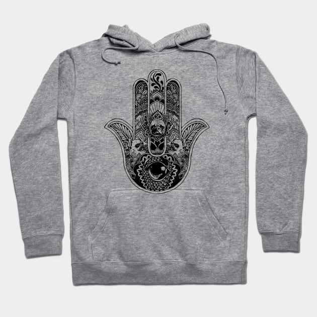 Hamsa Hand French Bulldog Hoodie by huebucket